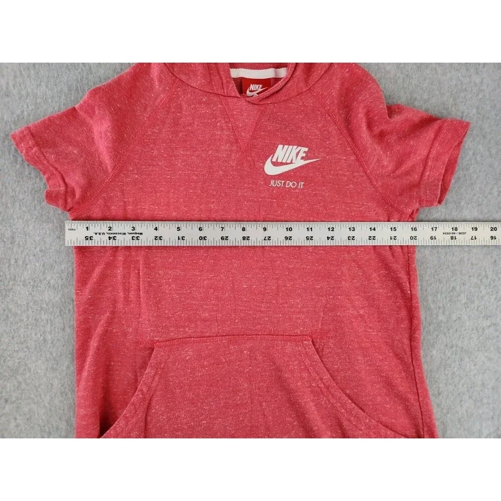 Nike Pink Hoodie Organic Dress Pockets Girl's Swim Beach Cover Up Shirt Sz Large
